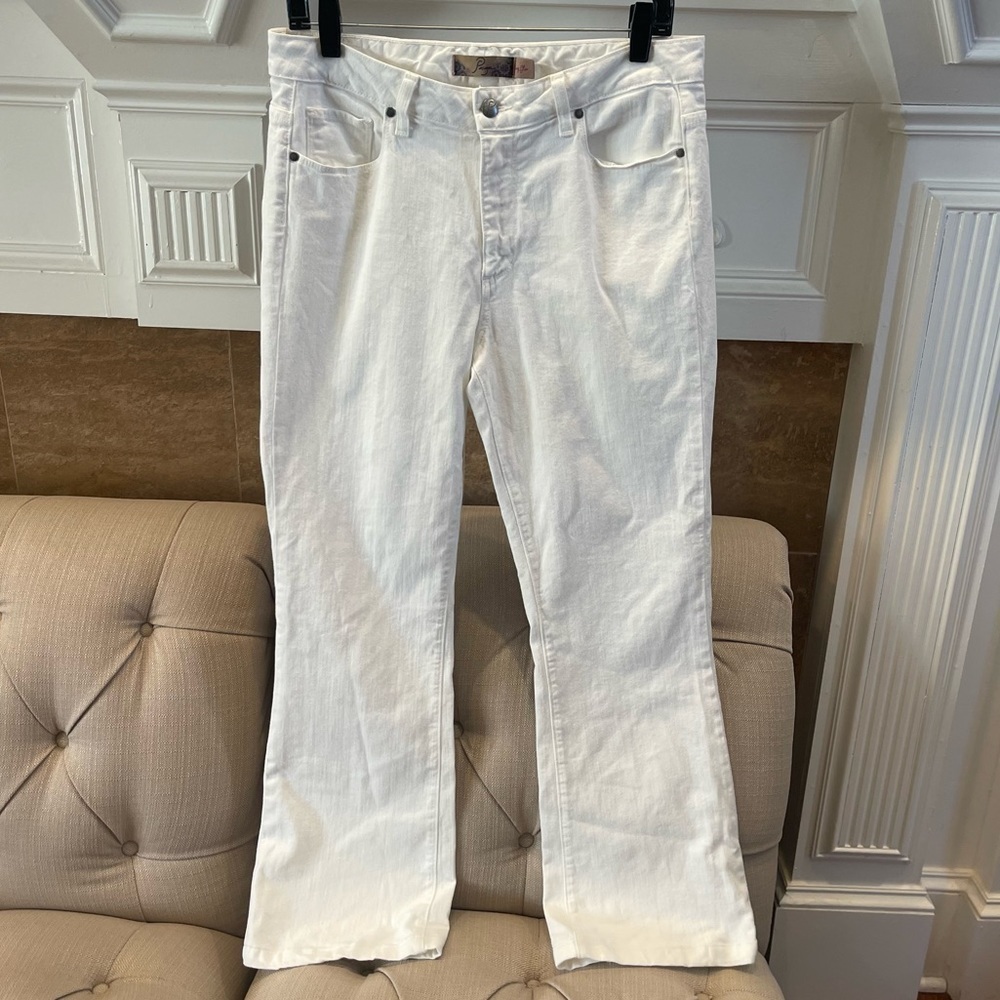 Paige Rising Glen Jeans High Rise Flare Bootcut Womens 31 White
